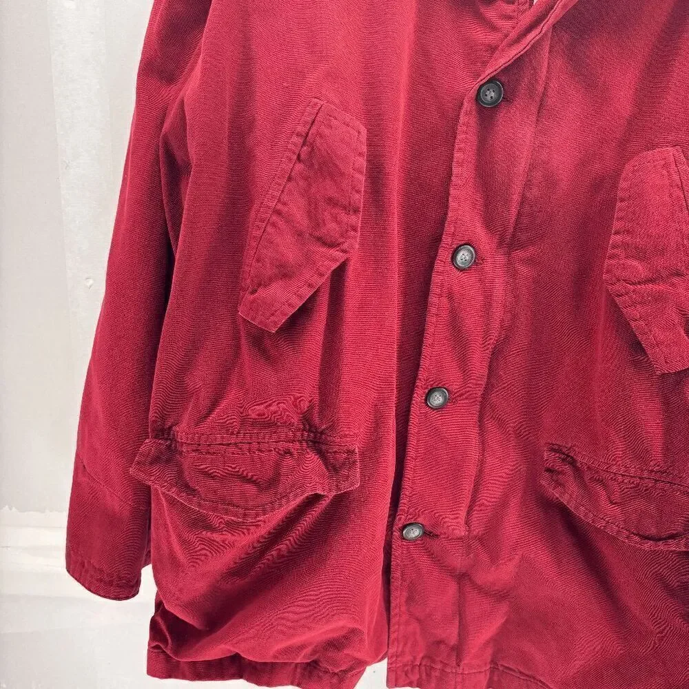 American‎ Eagle Jacket Mens XL Red Chore Barn Coat Flannel Lined Corduroy Collar